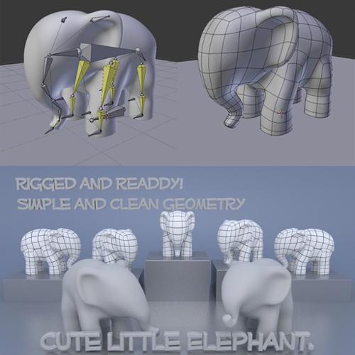 Cute Little Elephant model  Rigged and readdy  preview image